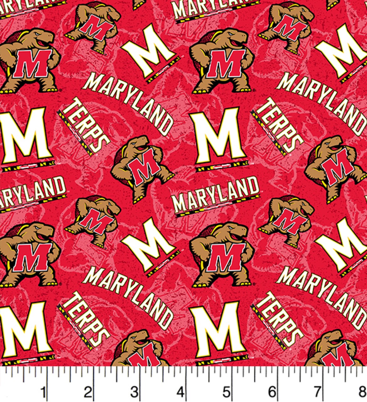 Sykel Enterprises-University of Maryland Cotton Fabric-Maryland Terps Tone On Tone Cotton Quilting Fabric